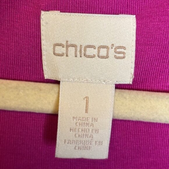 Chico's Blouse Women's Size Medium Flutter Flowy Office Pink Chico's 1 - Picture 3 of 4